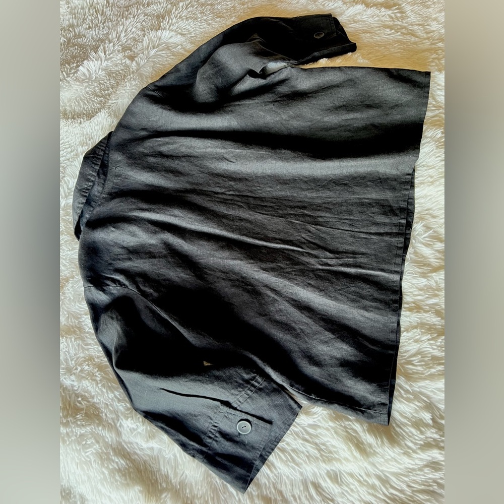 Flax Black/Deep Charcoal Button Down Jacket NWT - image 8